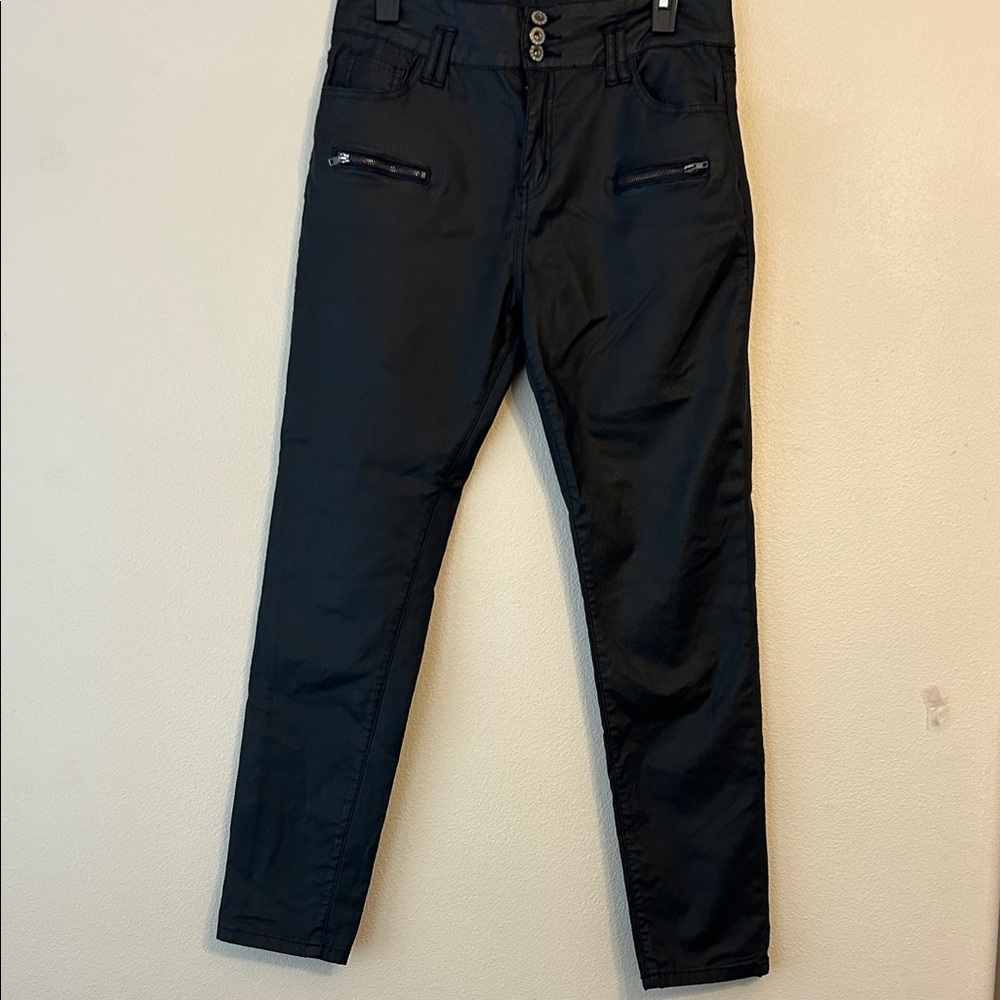 Black Slim Fit faux leather look Pants Size 28/8-10